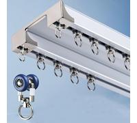 Riel de techo de aluminio resistente de 12.5 pies / 3.8 m para sala de estar y dormitorio, solución divisora de habitación de 6.6 pies (blanco 1.9 m/6.2 pies)