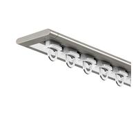 Riel de techo de aluminio ultrafino sin taladrar de 1 m-3.8 m para dormitorio, hotel y armario, incluye rodillos y accesorios fáciles de instalar, elegante diseño blanco