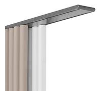 Riel de techo deslizante de aluminio para cortinas, 2 canales, ajustable, 70600 cm, diseño oculto, 230 cm, riel de deslizamiento suave para decoración del hogar