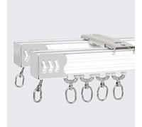 Riel de techo divisor de habitación - 1 - 3 m de riel guía deslizante para balcón y ventana - Accesorio de hospital y ducha - Blanco 210 cm de largo