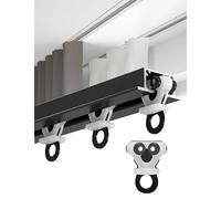 Riel de techo empotrable ultrafino, riel divisor de habitación negro con 4 ruedas, montaje oculto de 1 m / 3.28ft para vistas de ventana sin costuras, perfecto para uso doméstico u oficina