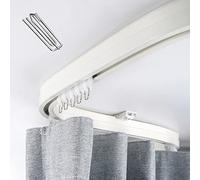 Riel de techo flexible blanco con Hoo para sala de estar, ventana de bahía, loft, divisor de pared, 500 cm / 16.4ft