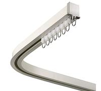 Riel de techo flexible - Riel invisible blanco para puertas correderas curvadas S/L/U S incluye extremo Hoo ideal para separadores de habitaciones y bahía - Tamaño 2 m