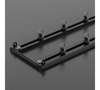 Riel de techo ultrafino de aleación de aluminio de 2 carriles para cortinas deslizantes y cortinas de 1 m, color negro, perfecto para decoración moderna del hogar