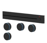 Riel de toma de corriente montado para cocina y oficina, riel de enchufe eléctrico extraíble con interruptor de seguridad, pista deslizante portátil ideal para uso doméstico y espacio de trabajo