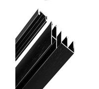 Riel de tres piezas for puerta corredera de cristal de 8 mm/0,31 pulgadas, accesorios de herrajes for puertas correderas, apto for armarios y librerías.(Black,80cm)