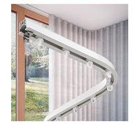 Riel deslizante empotrado para ventana de bahía y ducha, barra de aluminio blanco flexible, montaje en techo, ideal para privacidad y espacio DIN en balcones