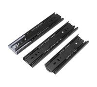 Riel deslizante for cajón de 6 pulgadas, tres secciones 45 mm ancho, mini rieles guía silenciosos 8, 2 piezas(4510T-8inch(black)20cm)