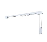 Riel Deslizante Lineal Recto en Aluminio Blanco, Movimiento con Cuerda, Completo de Todos Los Accesorios - Personalizable - (Movimiento con Cuerda, 170 CM)