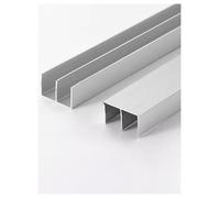 Riel deslizante para ventana de cristal, riel guía de aluminio de doble canal con rodillos silenciosos para paneles de 5 mm de grosor, accesorio de vitrina