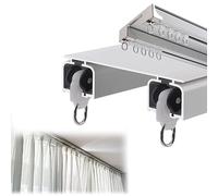 Riel deslizante silencioso con ruedas - Riel de techo de aluminio blanco de doble canal para interiores Sistema de 2 vías para una iluminación suave y mejorada sin esfuerzo