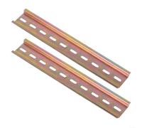 Riel DIN de aluminio ranurado 2 piezas 35 mm x 7,5 mm para instalación de contactor de montaje de relé y organización de cableado de panel (10 cm)