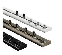 Riel divisor de privacidad de aluminio ultrafino de 1 a 6 m con rodillos silenciosos y accesorios, color champán, 180 cm (2 x 90 cm), ideal para decoración del hogar
