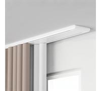 Riel doble de aluminio de 1 a 6 m para montaje en techo, versátil poste de conexión de 2,3 m para RV, sala de estar, dormitorio, hospital, sistema de barra de cortina blanca duradera