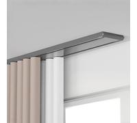 Riel Doble de Aluminio para Cortinas de 1,6 m, Montaje en Techo, para caravanas, Salas de Estar, hospitales y dormitorios, Color Gris. Solución de conexión Duradera y versátil de 3,7 m.