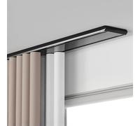 Riel Doble de Aluminio para Cortinas, Montaje en Techo de 1,6 m, para caravanas, Salas de Estar, hospitales y dormitorios. Barra de conexión Negra Duradera (4,9 m).