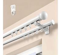 Riel Doble For Cortina Montaje En Pared,Barra Romana For Cortina