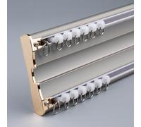 Riel Doble Unido Para Cortina Resistente De Techo De Aluminio, 1 A 5 M, Personalizable, Adecuado Para Sala De Estar, Baño, Dormitorio, Kit De Partición (Light Gre)