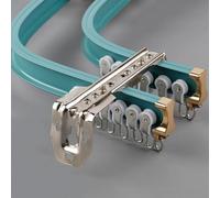 Riel flexible de aluminio de doble vía para barra de ducha recta o bahía fácil de doblar, 2,2 m, color azul de pared