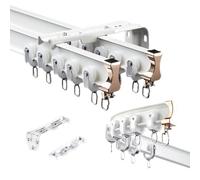 Riel flexible de doble riel de 1 a 10 m - Riel de montaje silencioso ajustable en techo/pared para separadores de habitaciones de RV, duchas y más (blanco, 480 cm)