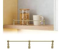 Riel Flotante de latón Macizo para estantes - 42 Pulgadas (Paquete de 4) | Riel Ajustable para galerías de Cocina, baño o librería | Postes basculante