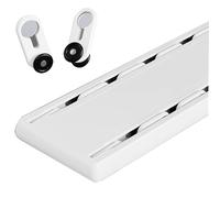 Riel Guía De Cortina Doble De Aleación De Aluminio Riel De Cortina De Techo For Oficina Hogar Sistemas De Rieles De Cortina Silencio Antideslizante(Blanca,420cm)