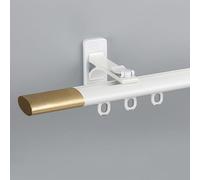 Riel Para Barra De Cortina De Pared, Riel De Cortina Aluminio Divisoria, Pistas De Ventana De 70-600 Cm Con Riel, Poleas, Tapa Y Herrajes(Blanca,360cm(3 * 120cm))