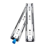 Riel Para Cajones Guías de cajón con bloqueo alta resistencia, capacidad carga 250 libras, riel rodamiento bolas extensión completa montaje lateral 10-60 pulgadas, 1 par(With Lock,18inch(450mm))