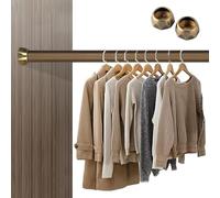 Riel para colgar ropa, barra de aluminio para armario, percha, multicolor, 30-170 cm (160 cm (63 pulgadas))