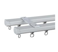 Riel para Cortina de Techo, Sistema de riel Doble Resistente para Montaje en Techo con polea para Puertas corredizas de Vidrio, Barra Ajustable de 0,6 a 10,1 m para Sala de Estar y baño (bla