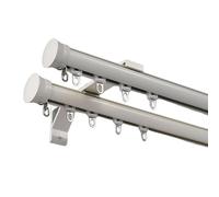 Riel para Cortina, Juego de Barras Dobles para Cortina de Pared Blancas de Alta Resistencia, riel de Cortina de Aluminio de 3.3 pies para una gestión eficiente del Espacio y soluciones elega