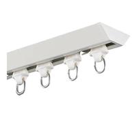 Riel para Cortina, Sistema de riel Ultrafino en Forma de V, 4 m, Autoadhesivo/montable en Pared, de aleación de Aluminio, Negro/Blanco, Ideal para decoración del hogar, fácil instalación, di