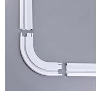 Riel Para Cortinas De 70 A 600 Cm, Riel De Techo Ultrafino, Barra De Cortina Deslizante Silenciosa, Se Puede Doblar A 90° Para Ventanas En Forma De L, U Y Mirador(Blanca,90°)