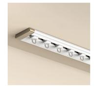 Riel para Cortinas, Resistente, para Montaje en Techo, Perfil bajo para un Deslizamiento Suave, 210 cm/6,9 pies, Ideal para decoración del hogar, fácil instalación, Color Leche.