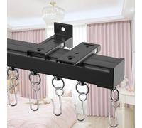 Riel Para Cortinas - Riel De Cortina De Techo - Riel Cortina Pared 50cm 120cm 260cm 460cm 600cm Riel De Aluminio Carga Pesada, Con Ganchos Fácil De Montar, Para Ventanas, Tabiques