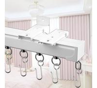 Riel Para Cortinas - Riel De Cortina De Techo - Riel Cortina Pared 50cm 120cm 260cm 460cm 600cm Riel De Aluminio Carga Pesada, Con Ganchos Fácil De Montar, Para Ventanas, Tabiques