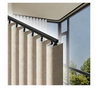 Riel para Cortinas Ripplefold Resistencia con Codo de 90°, 70-630 cm Riel de Techo de Aluminio Ultrafino para Cortina de Onda, Guía Deslizante para Divisor de Espacios(Negro,180cm/5.9ft (2*90cm))