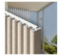 Riel para Cortinas Ripplefold Resistencia con Codo de 90°, 70-630 cm Riel de Techo de Aluminio Ultrafino para Cortina de Onda, Guía Deslizante para Divisor de Espacios(Blanca,220cm/7.2ft(2*110cm))