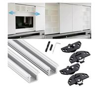 Riel Puerta Corredera con Rodillo PE, Guía de Aluminio para Armario, Carga 20 kg, Puertas 16-25 mm(Double door,200cm)