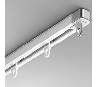 Riel retráctil para cortina de techo ajustable de 80150 cm con rodillos silenciosos para sala de estar, dormitorio, ducha, caravana y divisor de habitación, fácil instalación y sin mediciones