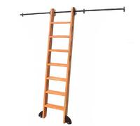 Riel/riel deslizante de tubo redondo, riel para escalera rodante, kit de herrajes para puerta corrediza de granero de biblioteca (sin escalera), kit de riel para escalera móvil para oficina