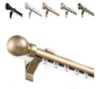 Riel romano individual para cortina deslizante de montaje en pared, divisor de habitación ajustable de 3.3 a 15 pies, barra transversal decorativa con soportes para una fácil instalación (150 cm)