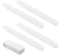 Rieles adhesivos de plástico para cajones, 4 guías inferiores extraíbles, gabinetes de extensión completa, guías de guías de montaje lateral, accesorios de almacenamiento para oficina en casa (blanco