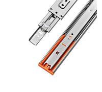 rieles cajones 10" - 22" 45mm wide Stainless Steel Drawer Slides Soft Close Track Rail Sliding Three-Section Cabinet Furniture Hardware(Damping 22inch 55cm)