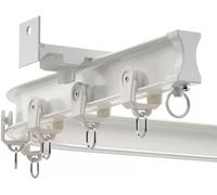 Rieles curvos para Cortinas de Esquina de ventanales/Ducha, Sistema de rieles de Cortina de Aluminio Flexible Blanco (Montaje en Pared, 11 m/36,1 pies)