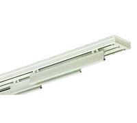 Rieles de aluminio profesional para panel japonés manuales 3/4/5 vías ancho cm 140/160/180/200/210/240/250/300 240 cm aluminio blanco (3 vías cm 160)