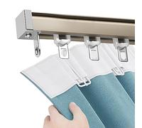 Rieles de Cadena silenciosos con Rodillos de 50 cm a 600 cm, rieles deslizantes de Alta Resistencia para Sala de Estar, Dormitorio, Oficina, Ajustables, Montaje en Techo y Pared, soluciones