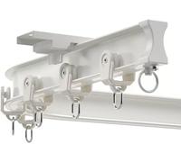 Rieles de cortina curvos de esquina for ventanas saledizas/ducha, de riel de cortina de aluminio flexible blanco(Ceiling Mount,7m/23ft)
