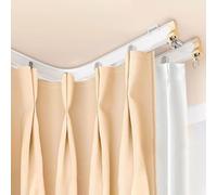 Rieles de cortina curvos: sistema deslizante montado en el techo para separadores de habitaciones, riel de cortina flexible fácil de instalar para ventanas de bahía, caravana y áreas de ducha.