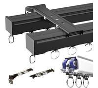 Rieles de cortina de aluminio de alta resistencia, montaje en techo de doble canal, longitud ajustable (50-800 cm), incluye accesorios de instalación, ideales para cortinas deslizantes y de ducha y